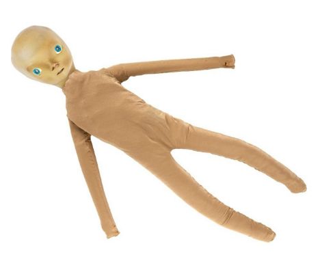An original extraterrestrial costume as seen worn in the Steven Spielberg film, Close Encounters of the Third Kind (Columbia 