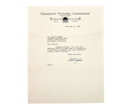 Two signed letters from directors George Hill and Stuart Rosenberg, congratulating Dennis Hopper for his work on Easy Rider (