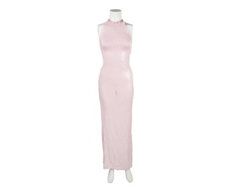 A pink sequined dress as seen worn by Madchen Amick as "Annie O'Keefe" in the thriller Heartless (AMCO Entertainment Group, 1