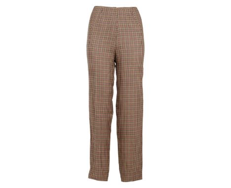 A pair of vintage, circa 1960s, custom-made checkered wool pants personally owned and worn by the legendary comedian Joan Riv