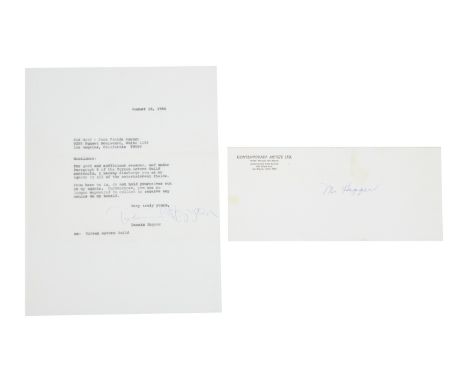 A typewritten letter dated August 18, 1966 from Dennis Hopper to Sid Gold of the Jack Fields Agency, terminating his status a