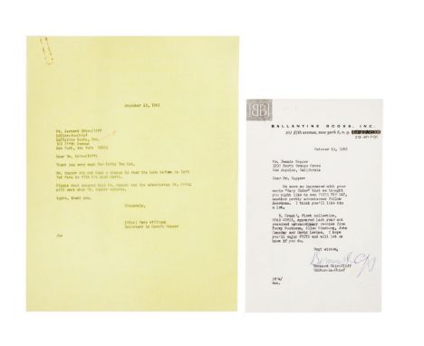 Correspondence from Ballantine Books Editor-in-Chief Bernard Shir-Cliff, dated October 10, 1969, asking Dennis Hopper to read