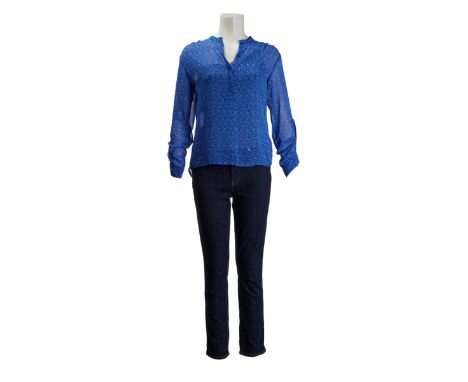 An original three-piece costume ensemble as seen worn by Rhea Seehorn as "Kim Wexler" in the fifth season, episode one, "Magi