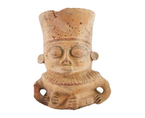A pottery sitting figure (attribution Aztec, c. 300-400 AD) from the collection of Dennis Hopper.Approx. 5 x 4 x 5 inchesPROV