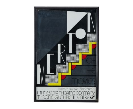 A limited edition (18/450) Roy Lichtenstein designed three-color silscreen with foil print poster for the 1968 Minnesota Thea