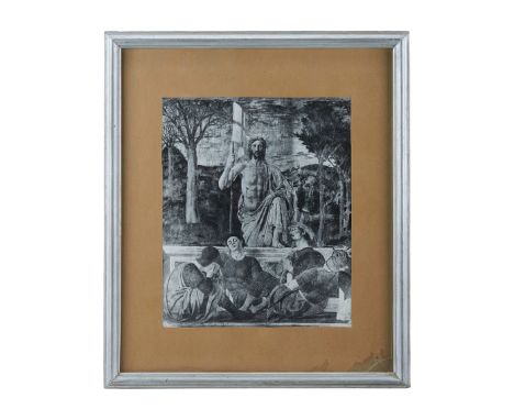 A matted, framed print featuring Jesus holding a flag belonging to Dennis Hopper.28.25 x 24.25 inches (framed); 18 x 14.75 in