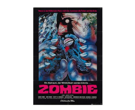 A German A1 poster of George Romero's horror classic Dawn of the Dead (Laurel Group, 1978) under its alternate title, Zombie,