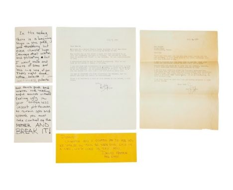 A group of Hopper family correspondence belonging to Dennis Hopper, including two typewritten letters from Jay Hopper (his fa