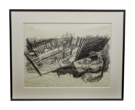 An original Mentor Huebner signed graphite illustration from the production of Ridley Scott's Sci-Fi classic Blade Runner (Wa