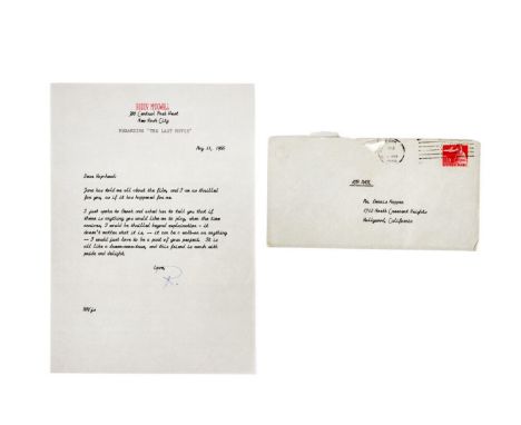 A typewritten letter from Roddy McDowall to Dennis Hopper regarding the project that would develop into The Last Movie (Unive