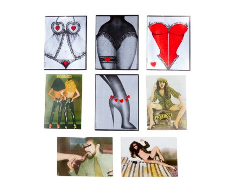 A group of blank stationary items belonging to Dennis Hopper, including vintage 1979 Fiorucci postcards and 1980 Michael Burk