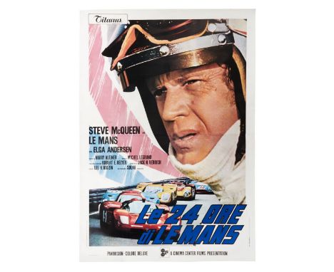 A linen-backed Italian two-panel film poster for&nbsp;Le Mans&nbsp;(20th Century Fox Film Company, 1971) starring Steve McQue