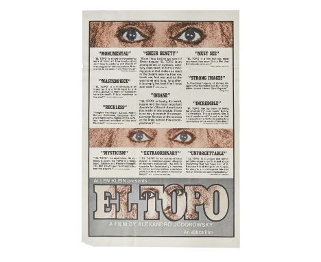 A fully folded one-sheet poster for the 1975 theatrical re-release of Alejandro Jodorowsky's&nbsp;El Topo&nbsp;(ABKCO Films, 