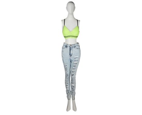 An ensemble as seen worn by Nicki Minaj as "Draya" in Barbershop: The Next Cut (MGM, 2016).The look is styled with multiple g