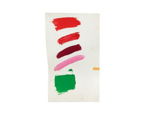 A group of four color palette tests from Dennis Hopper's "Hinge" Series paintings. Hopper became very interested in graffiti 