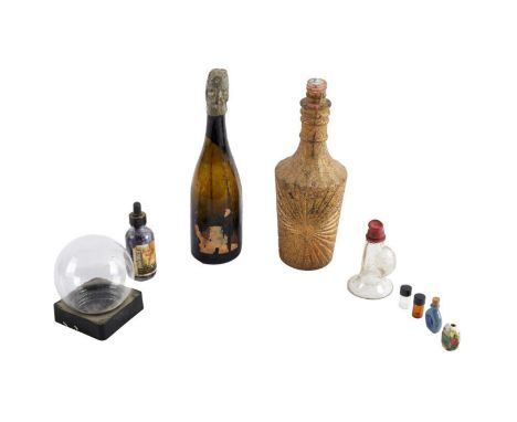 A group of bottles and glass items personally owned by&nbsp;Dennis Hopper.6 x 10 x 14 inches (overall)PROVENANCE Property fro