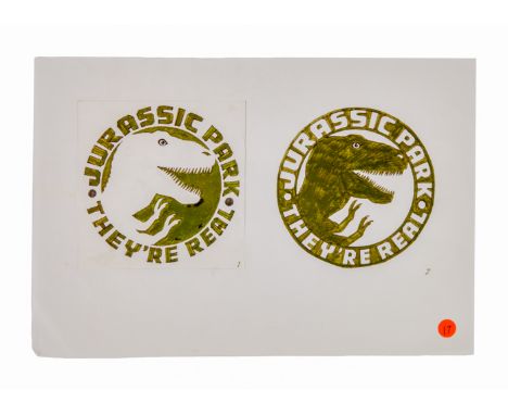 An original ink and green marker on paper production sketch for Steven Spielberg's sci-fi/drama Jurassic Park (Universal Pict