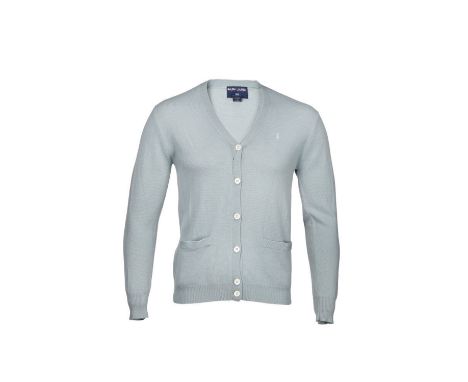 A seafoam Ralph Lauren cardigan sweater as seen worn by Jeanne Tripplehorn as Lois Berkow in Very Bad Things (Polygram Filmed