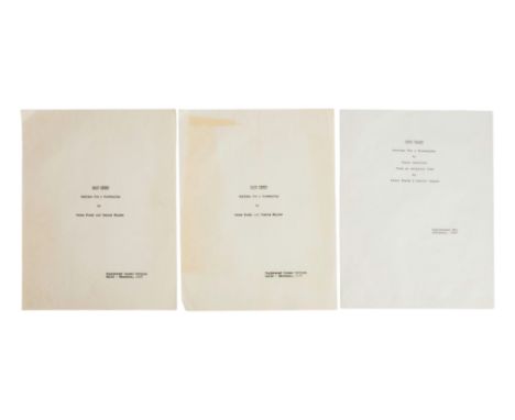 A group of three Screen Writers Guild registration title pages&nbsp;for the screenplay for the film Easy Rider&nbsp;(Columbia