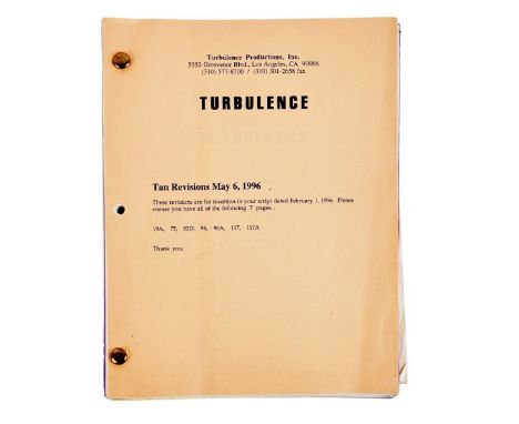 An original script from the production of Turbulence (Metro-Goldwyn-Mayer, 1997), written by Jonathan Brett with revisions by