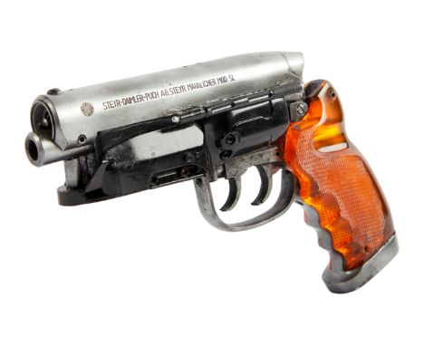 An original production-used Pflager-Katsumata Series D "LAPD 2019" stunt blaster prop, as seen used by Harrison Ford in the r