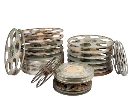 A collection of empty film reels and cannisters, circa 1960-'70s,&nbsp;that belonged to Dennis Hopper. Several of the cannist