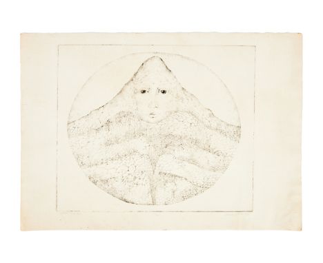 A limited-edition 1971 print of Susan Ross's "Mother Mountain" that's numbered 10/20 and signed by the author in pencil in th