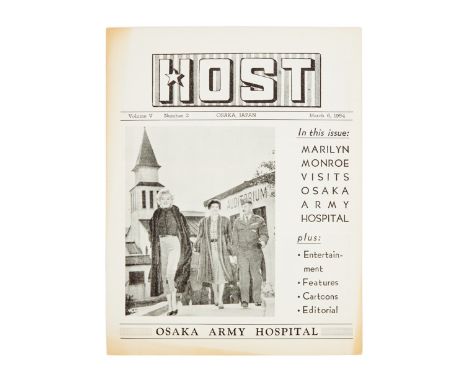 An issue of The Host, an Osaka Army Hospital newsletter, that belonged to Marilyn Monroe. The Volume V, number 2 issue is dat