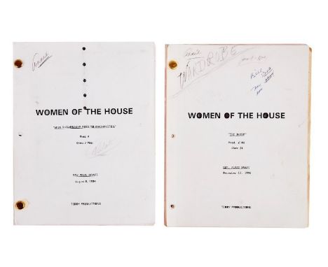 A pair of scripts, each bound with wardrobe plot books and Polaroids, from the production of the series Women of the House (C