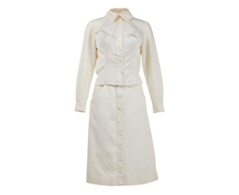 An ensemble as seen worn by Cloris Leachman as "Nurse Charlotte Diesel" in High Anxiety (Crossbow Productions, 1977). The ens