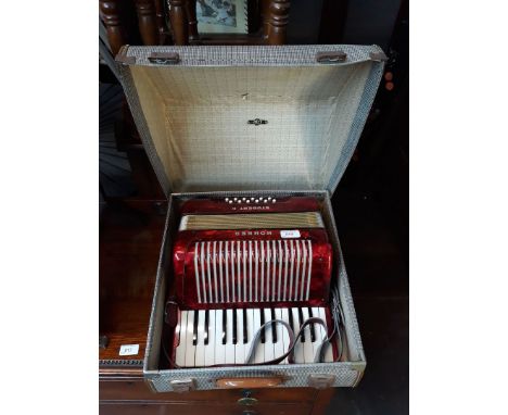 A Hohner Student II piano accordion 