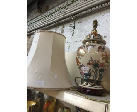 Bulbous Imari style table lamp and shade 