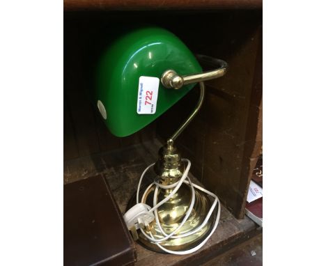 Green glass and metal desk lamp 