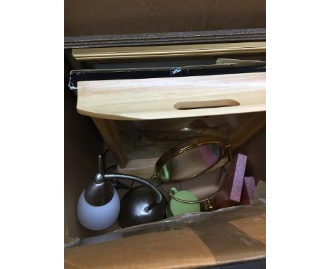 Box with trays, lamp etc. 