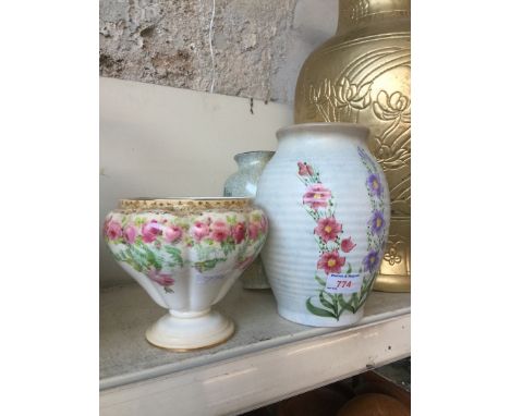 E. Radford vase, Doulton vase and another 