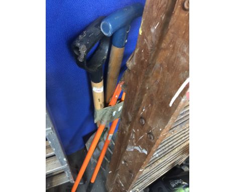 A bundle of garden tools 