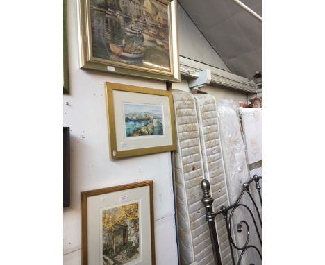 Small Judy Boyes signed print and two other pictures 