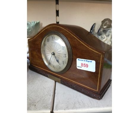 Small Edwardian mahogany mantel clock 