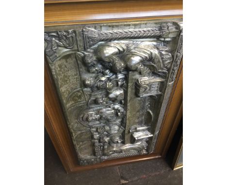 A relief picture depicting the last supper and a phot print of Beer House Waterloo 