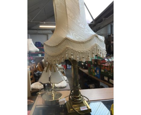 A brass table lamp and another 