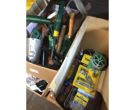 2 boxes of misc tools 