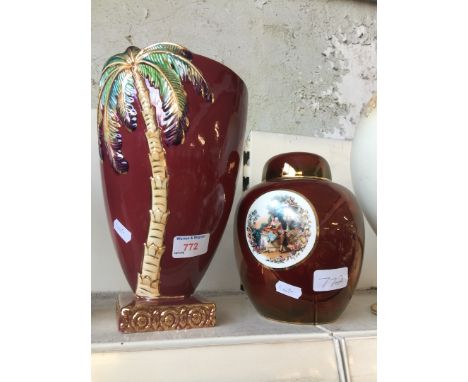 Beswick vase 1071 and a Carltonware ginger jar 