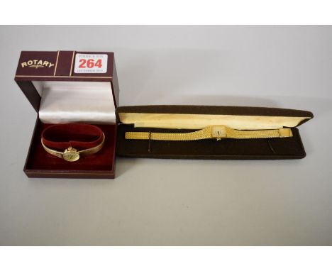 A Sekonda gold plated ladies manual wind bracelet wristwatch; together with a similar Montine example. 