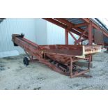 Mobil Motorized Belt Conveyor with Hopper, Rubber Belt 20 ft. Length x 24 in. Wide, Mounted on 2-