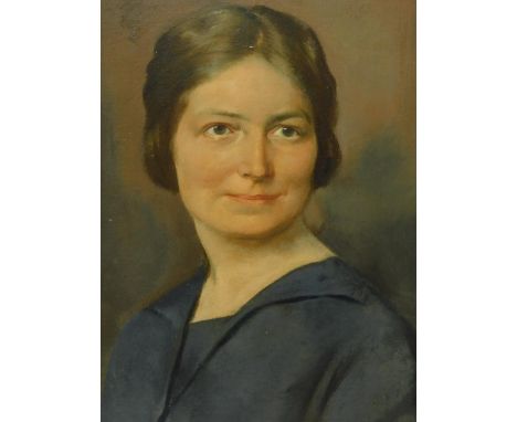 Jan Franken (Dutch, 1878-1959), Portrait of a lady, oil on panel, signed lower right, inscribed and dated 1925 to verso, 37 x