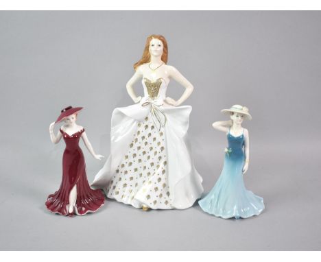 A Royal Worcester Figure, Golden Ladies Harriet and Two Coalport Examples