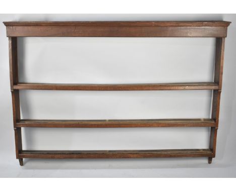 A 19th Century Three Shelf Dresser Plate Rack, 162cms Long