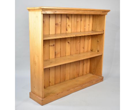 A Modern Pine Two Shelf Open Bookcase, 112cms Wide