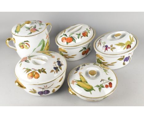 Five Various Royal Worcester Evesham Lidded Tureens