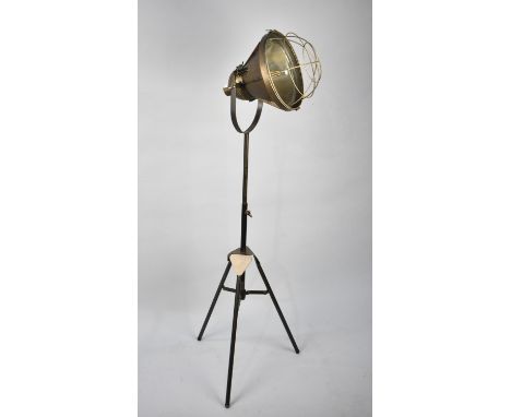 A Modern Vintage Industrial Style Light on Tripod Stand